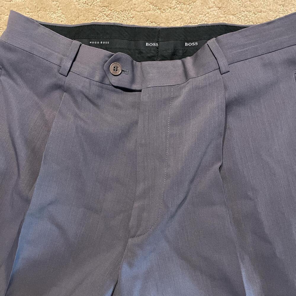 Grey pleated Hugo Boss slacks